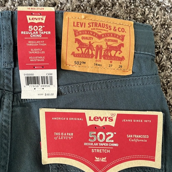 LEVIS 502 gray chino, boys 14 (27x29) - Picture 3 of 7